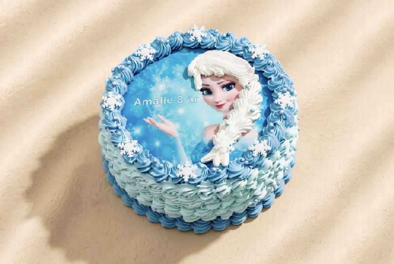 Elsa-kage til Frozen-fødselsdagen.